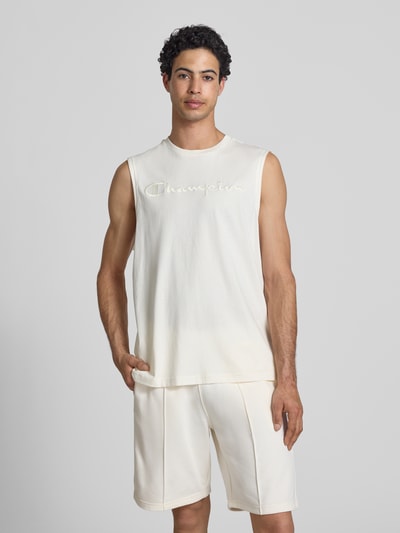 Champion Top mit Label-Stitching und Rundhalsausschnitt Offwhite 4