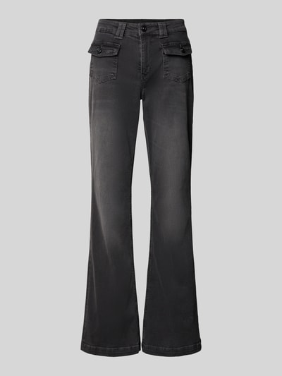 MAC Flared Fit Jeans aus reiner Viskose mit Cargotaschen Dunkelgrau 1