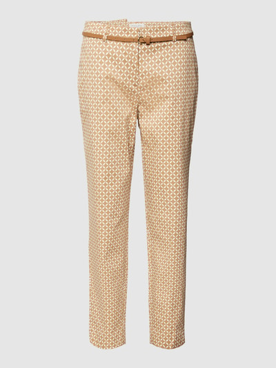 Christian Berg Woman Regular fit stoffen broek met all-over motief Camel - 2