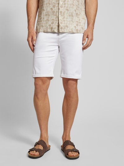 Lindbergh Slim Fit Bermudas mit Gürtel Weiss 4