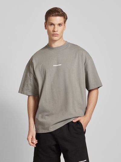 Pegador T-Shirt mit Label-Print Modell 'BOXY' Mittelgrau 4