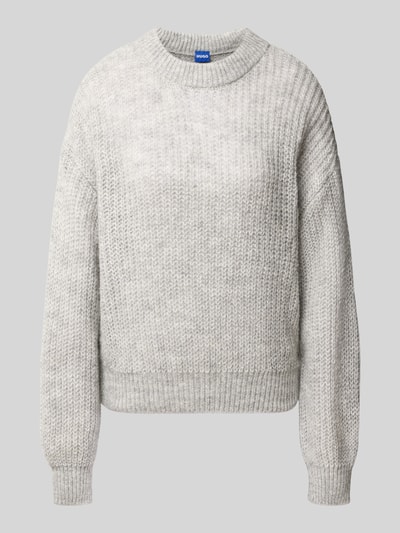 Produktfoto, grauer Regular Fit Pullover aus Material-Mix mit Alpaka-Anteil Modell 'Slogeryna_B' von HUGO, Damen Pullover von HUGO Blue