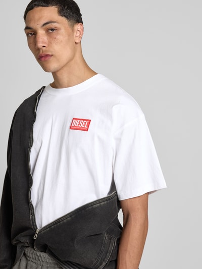 Diesel T-Shirt mit Label-Stitching Weiss 3