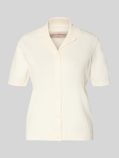 Produktfoto, Regular Fit Poloshirt aus reiner Bio-Baumwolle Modell 'AMOUR' von Selected Femme, kremowy, jednolity, krótki rękaw, strick