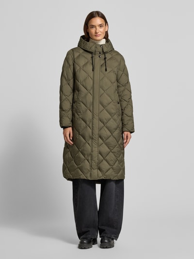 Fuchs Schmitt Płaszcz pikowany z kapturem Oliwkowy 4