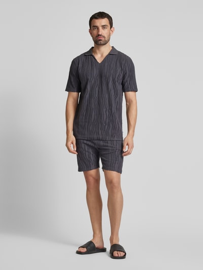 Scotch & Soda Regular fit poloshirt met structuurmotief Zwart - 1