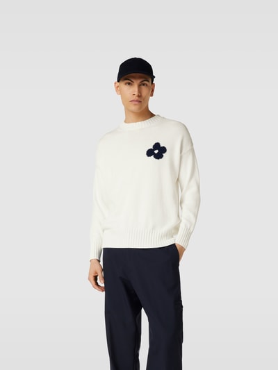 Lardini Pullover mit Motiv-Stitching Offwhite 4