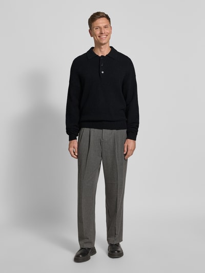 Drykorn Gebreide pullover met polokraag Zwart - 1