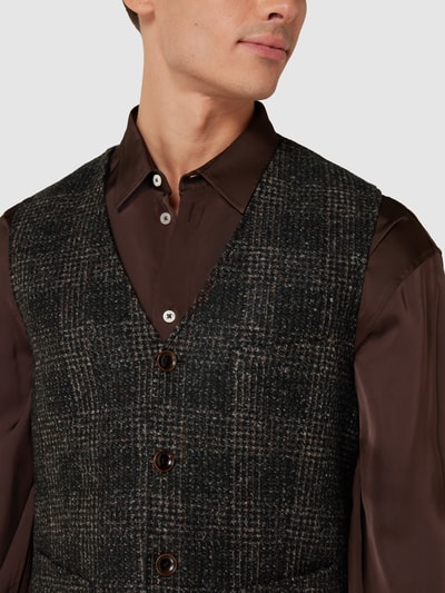 CG - Club of Gents Gilet met labeldetail, model 'Mosley' Donkerbruin - 3