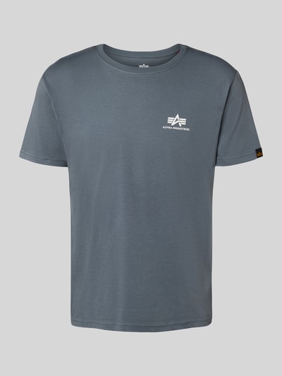 Alpha Industries T-shirt met labelprint en ronde hals Lichtblauw - 2