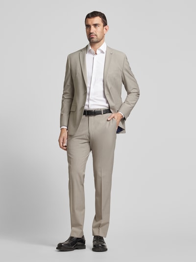 HECHTER PARIS Slim fit pantalon met persplooien Lichtgrijs - 1