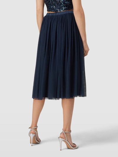 Jake*s Cocktail Midirok van mesh met elastische band Donkerblauw gemêleerd - 5