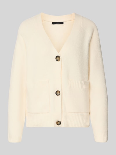 Vero Moda Comfort fit gebreid jack met V-hals, model 'BOOM' Beige gemêleerd - 2