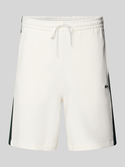 Lacoste Regular Fit Sweatshorts aus reiner Baumwolle Offwhite 1