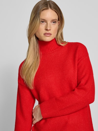 B.Young Oversized gebreide pullover met ribboorden, model 'Olma' Rood - 3