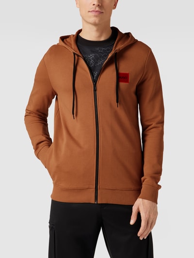 HUGO Sweatjacke mit Label-Patch Cognac 4