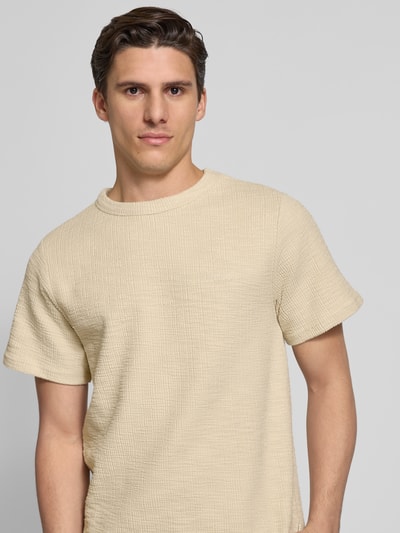 Forét T-shirt met geribde ronde hals, model 'WILLOW' Offwhite - 3