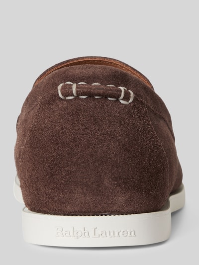 Polo Ralph Lauren Loafersy z prawdziwej skóry bydlęcej welurowej model 'MERTON' Ciemnobrązowy 4