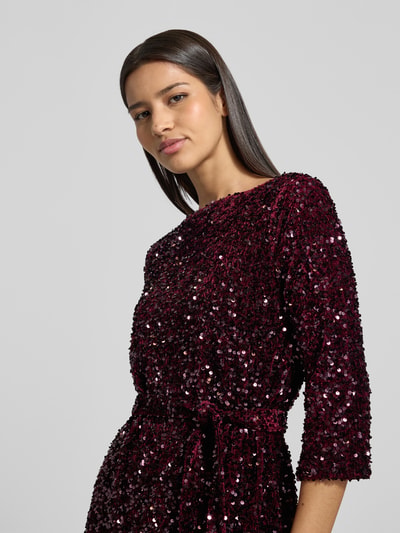 VILA Minikleid mit Paillettenbesatz Modell 'FAITH' Pflaume 3