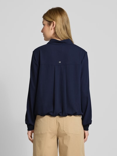 Marc Cain Regular fit blouse met koord Marineblauw - 5