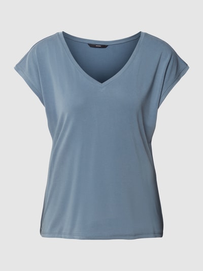 Vero Moda T-Shirt mit V-Ausschnitt Modell 'FILLI' Bleu 2