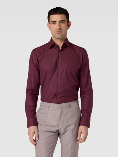 BOSS Modern Fit Regular fit zakelijk overhemd met kentkraag, model 'Joe' Bordeaux - 4