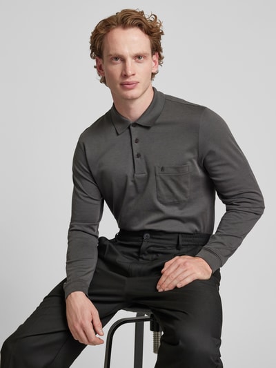 RAGMAN Regular fit poloshirt met borstzak Antraciet - 3