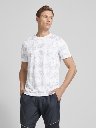 Christian Berg Men T-shirt met all-over motief Wit - 4