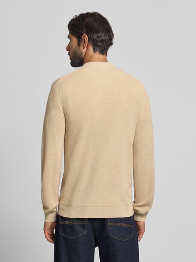 MCNEAL Gebreide pullover met reverskraag Zand gemêleerd - 5