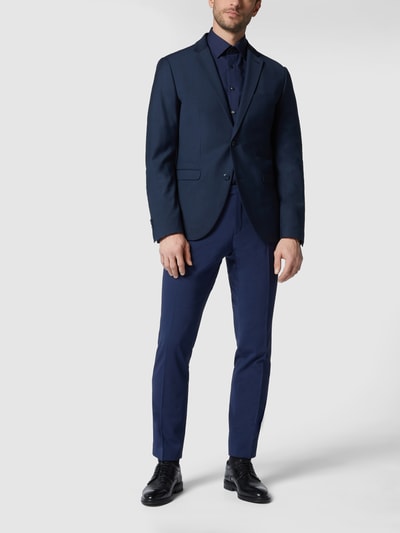 CG - Club of Gents Slim fit pantalon van jersey, model 'Cedric' Marineblauw - 1