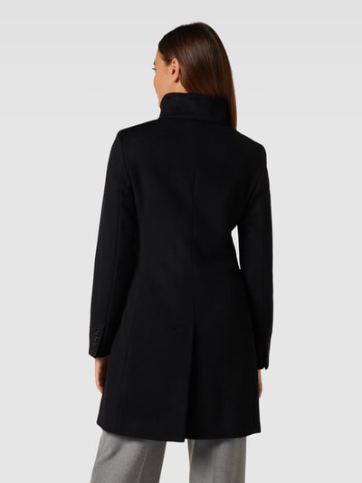 Max Mara Studio Wollmantel aus Lanawolle mit Stehkragen und Pattentaschen Black 5