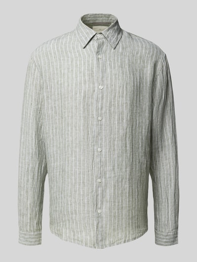 Jack & Jones Premium Regular Fit Freizeithemd aus reinem Leinen Modell 'LAWRENCE' Oliv 2