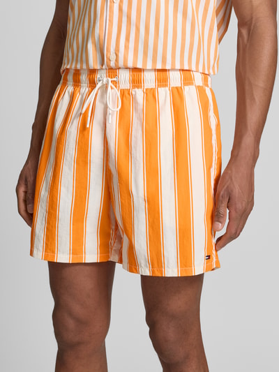 Tommy Hilfiger Regular Fit Badeshorts mit Allover-Muster Orange 3