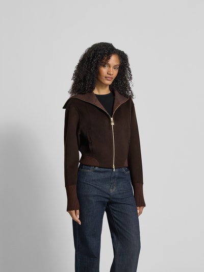 Victoria Beckham Strickjacke aus Woll-Mix Dunkelbraun 4