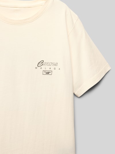 Jack & Jones T-Shirt mit Label-Print Modell 'ALMERIA' Ecru 2