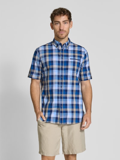 Christian Berg Men Regular fit vrijetijdsoverhemd met button-downkraag Marineblauw - 4