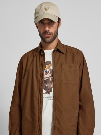 Polo Ralph Lauren Slim Fit Hemdjacke mit Kentkragen Mittelbraun 3
