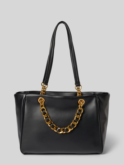 Productfoto, Handtasche met Label-Applikation van Liu Jo White, zwart, goudkleurige kettingschouderband, hoofdvak met ritssluiting, binnenvak met rits, draagband, breedte maat 1: 30 cm, lengte: 20 cm, diepte: 14 cm, bandlengte schouderband: 50 cm