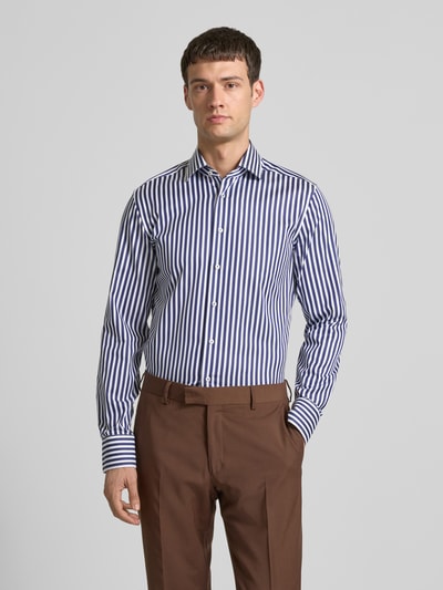 ETERNA Slim fit zakelijk overhemd met knoopsluiting Marineblauw - 4