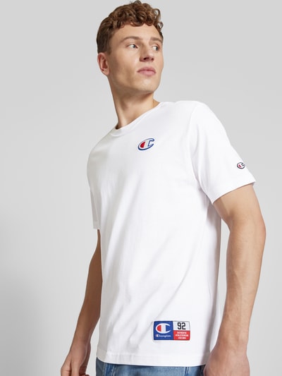 CHAMPION T-Shirt mit Logo-Patch Weiss 3