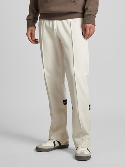 SERGIO TACCHINI Regular Fit Trackpants mit fixierten Bügelfalten Offwhite 4