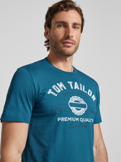 Tom Tailor Herren T-Shirt mit Statement-Print Gruen 3