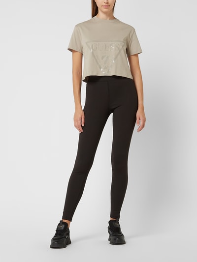 Guess Activewear Boxy fit T-shirt met logo, model 'Adele' Taupe - 1