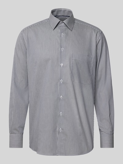 ETERNA Modern fit zakelijk overhemd van katoen met kentkraag Marineblauw - 2