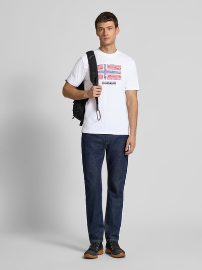 Napapijri T-Shirt mit Label-Print Modell 'DRAPEAU' Weiss 1