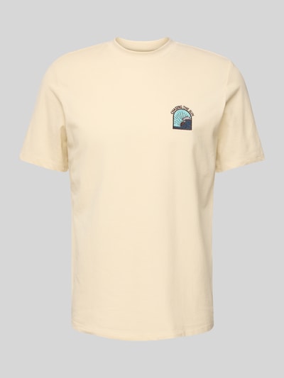 Blend T-Shirt mit Motiv- und Statement-Stitching Modell 'JOBBE' Sand 2