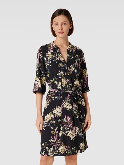 Scotch & Soda Knielange tuniekjurk van pure viscose met all-over motief Zwart - 4