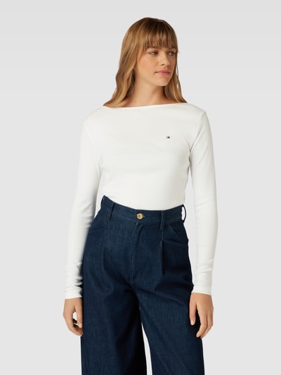 Tommy Hilfiger Longsleeve mit U-Boot-Ausschnitt Modell 'CODY' Ecru 4