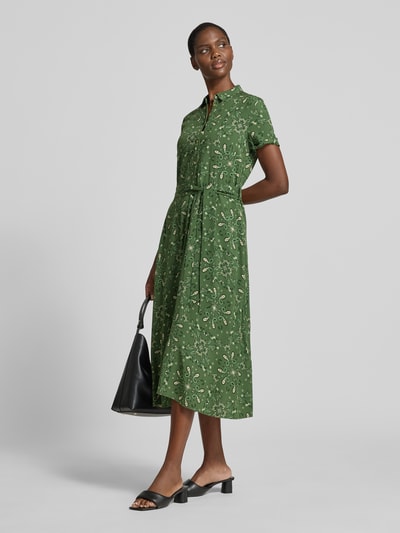 Christian Berg Woman Selection Hemdblusenkleid aus Viskose mit Bindegürtel Oliv 1