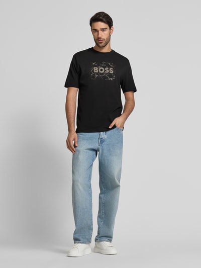 BOSS Orange T-Shirt mit Label-Print Black 1